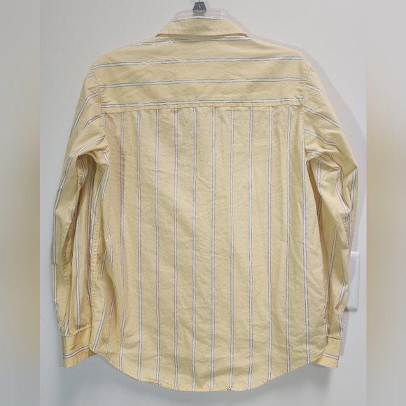 Eddie Bauer Yellow and White and Black Striped Button-up Top Women's Size S/P - Picture 3 of 4